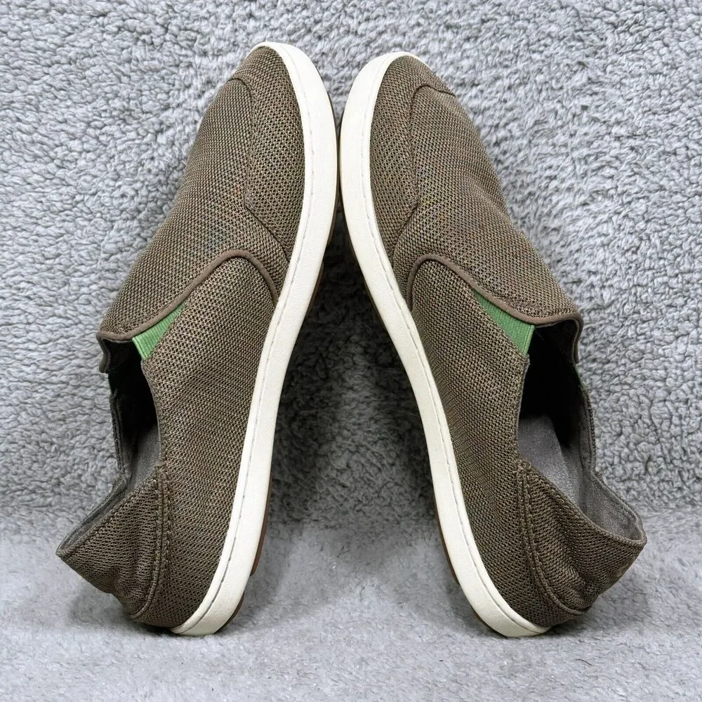 Olukai Nohea Mesh‎ Mens Size 11.5 Slip On Sneakers Shoes Mustang Lime Peel